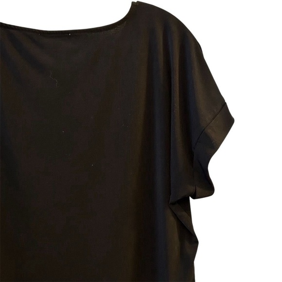 Calvin Klein Women's Black Mixed Media Short Sleeve Blouse Size M - Picture 10 of 13